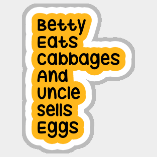 Betty eats cabbages Sticker